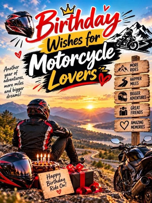 Birthday Wishes for Motorcycle Lovers