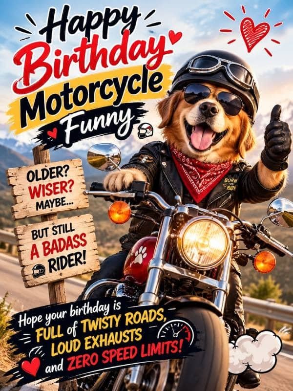 Happy Birthday Motorcycle Funny