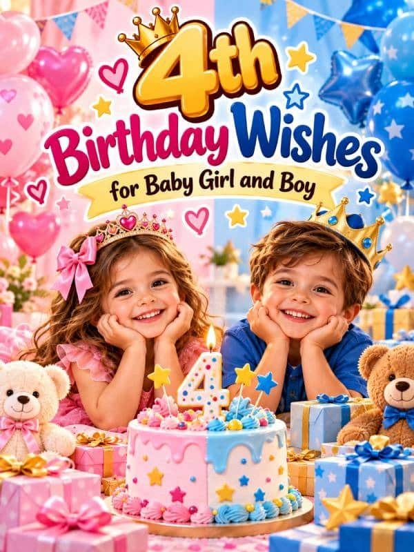 4th birthday wishes for baby girl and boy