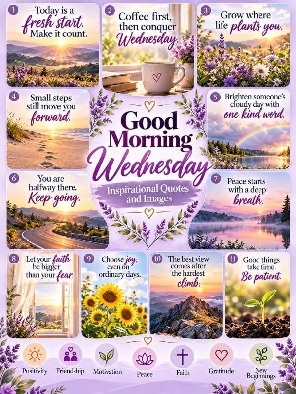 Good morning wednesday inspirational quotes and images