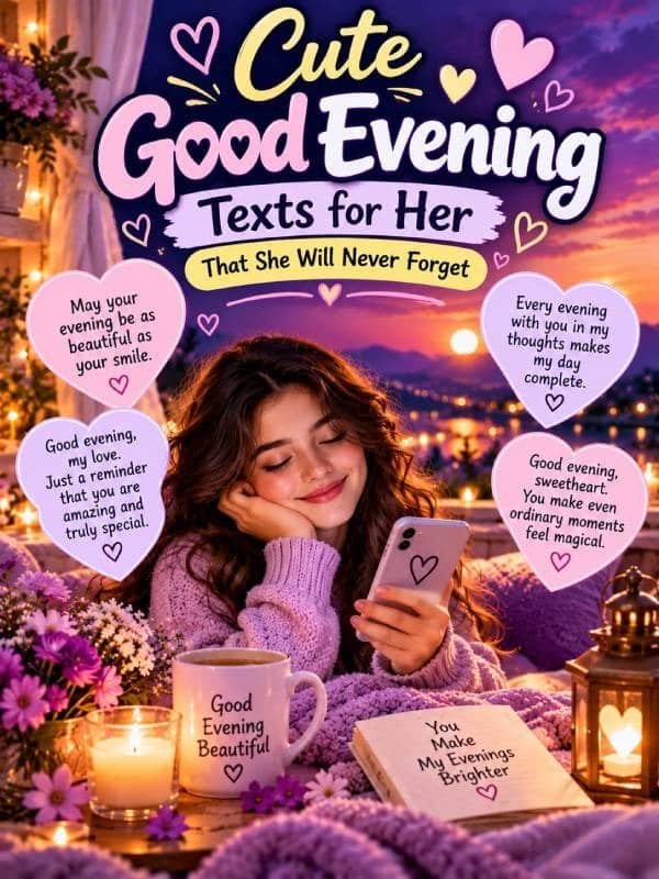 Cute Good Evening Texts for Her That She Will Never Forget
