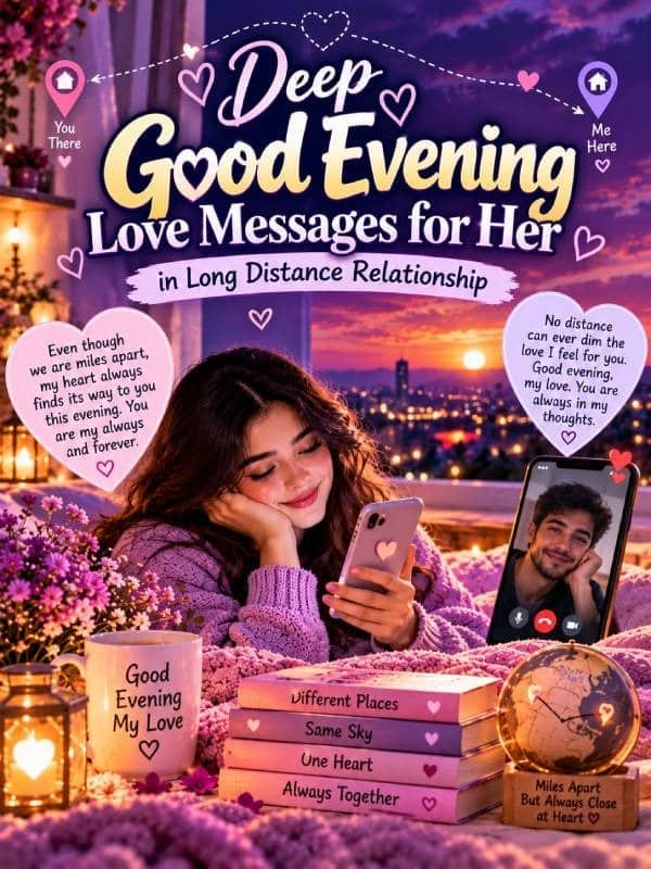Deep Good Evening Love Messages for Her in Long Distance Relationship